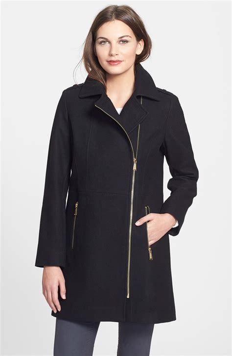 michael kors wool and leather coat|Michael Kors winter coats sale.